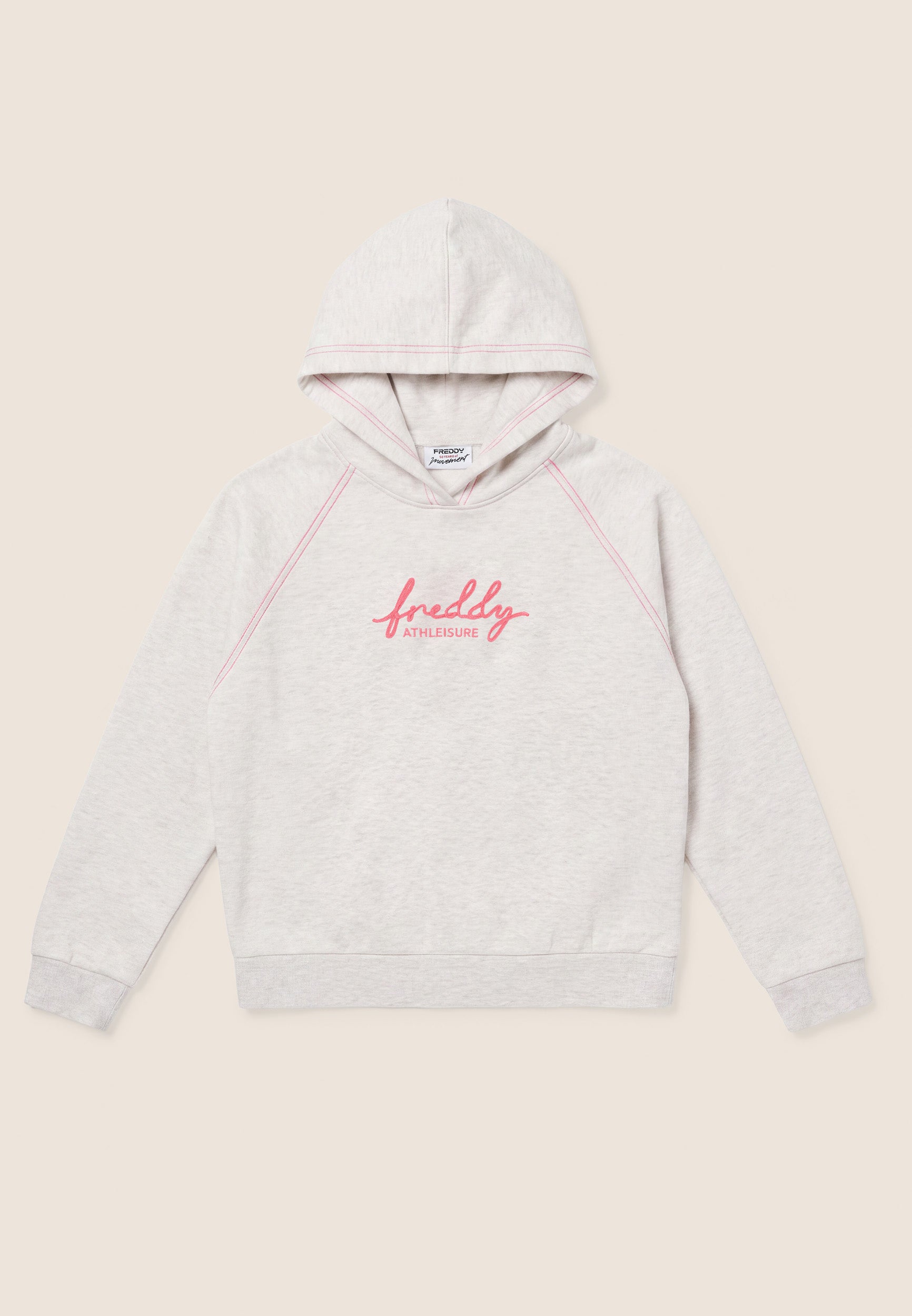 freddy-sweat-capuche-femme-comfort-m-lange-broderie-fluo image 5