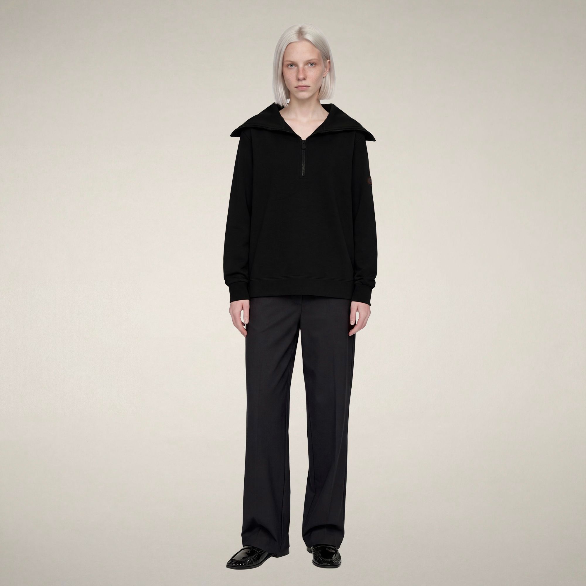 save-the-duck-hinata-top-femme-demi-zip-noir image 1