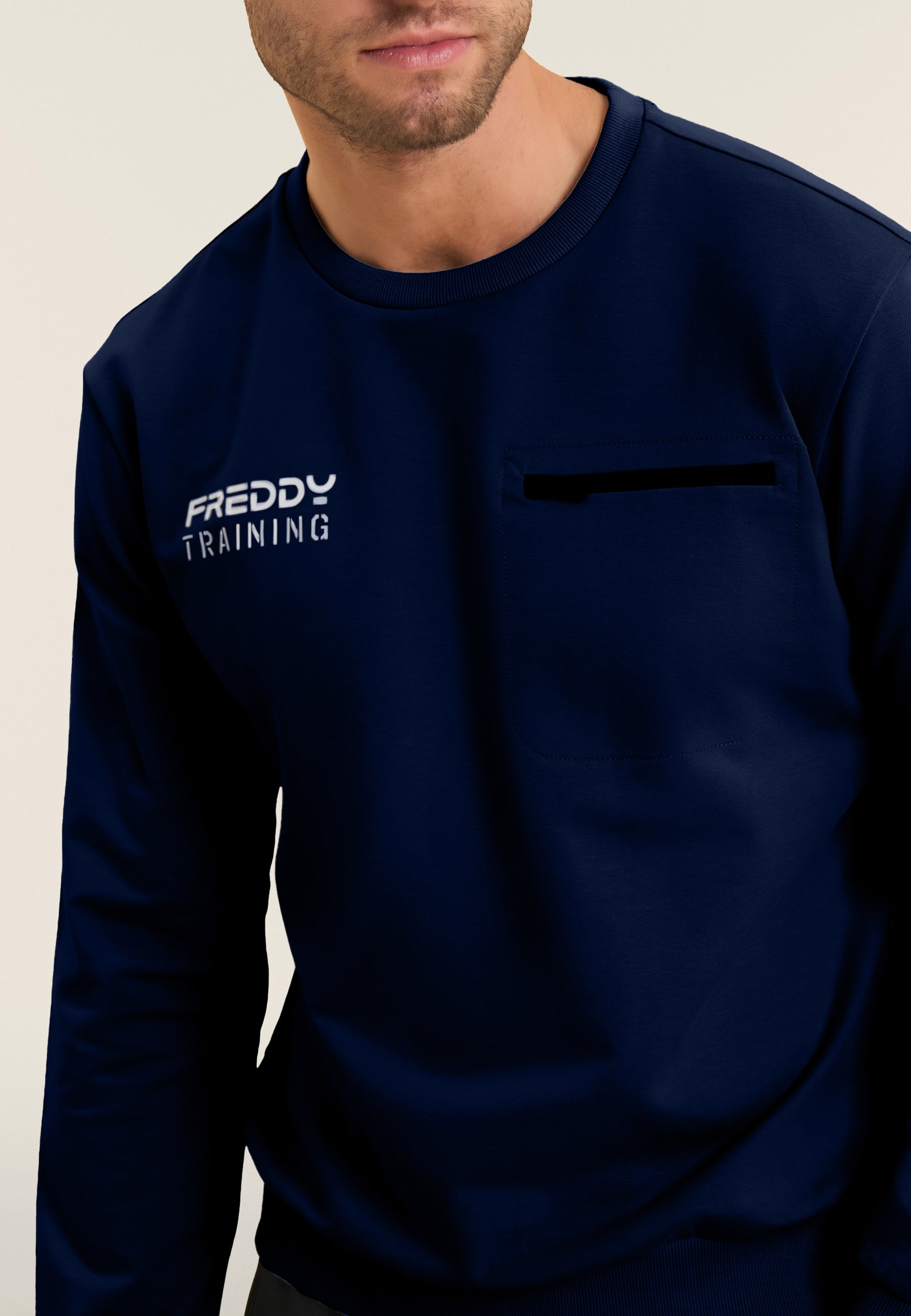 freddy-sweat-homme-col-rond-baby-french-terry-poche-zip image 4