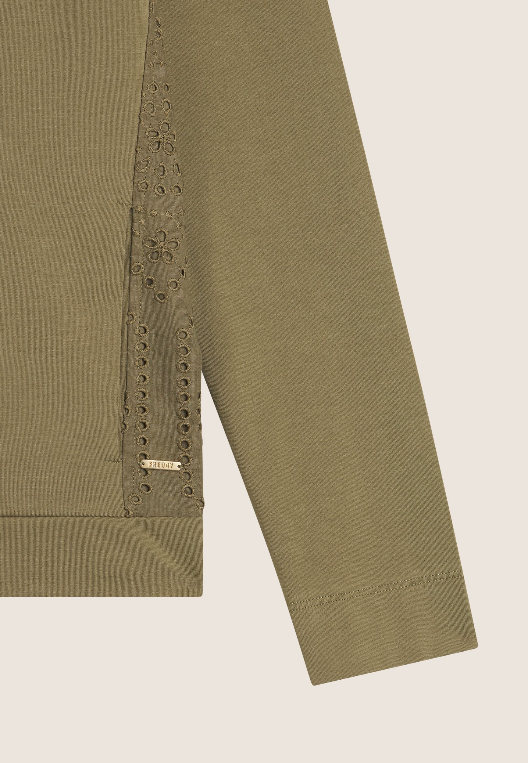 freddy-felpa-sweat-femme-zip-broderie-sangallo-regular-fit image 7