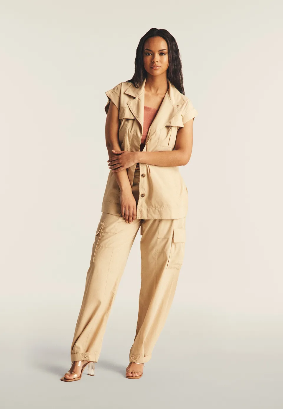 freddy-trench-femme-sans-manches-ceinture-lyocell image 1