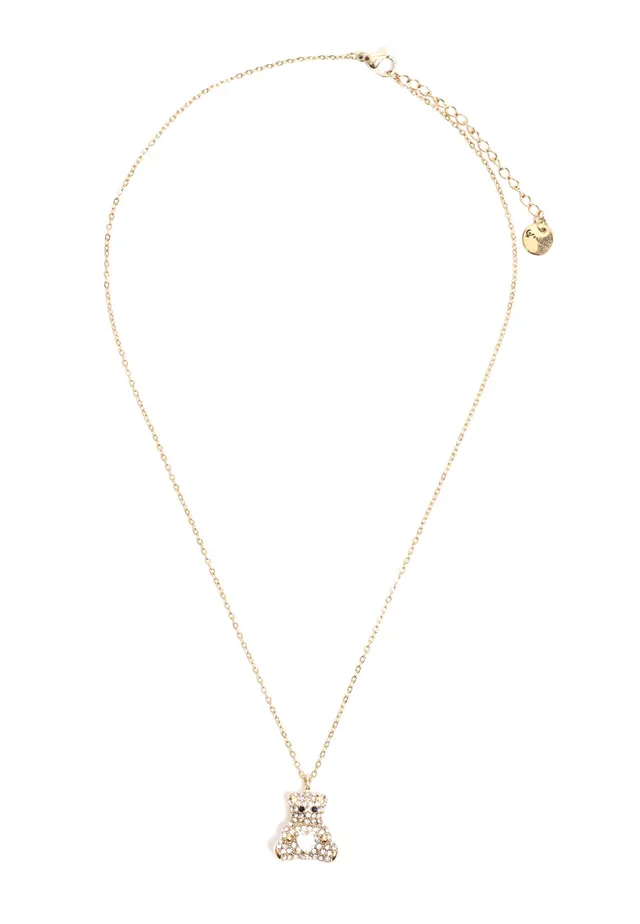 freddy-collier-orsetto-strass-collier-femme-acier-gold-316l image 1