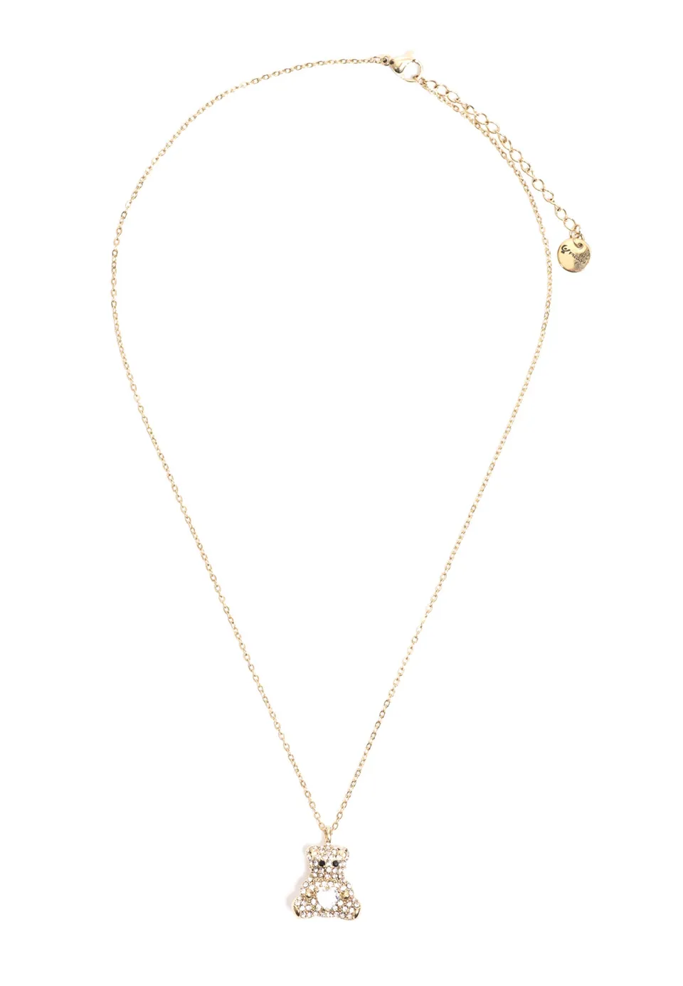 freddy-collier-orsetto-strass-collier-femme-acier-gold-316l image 1