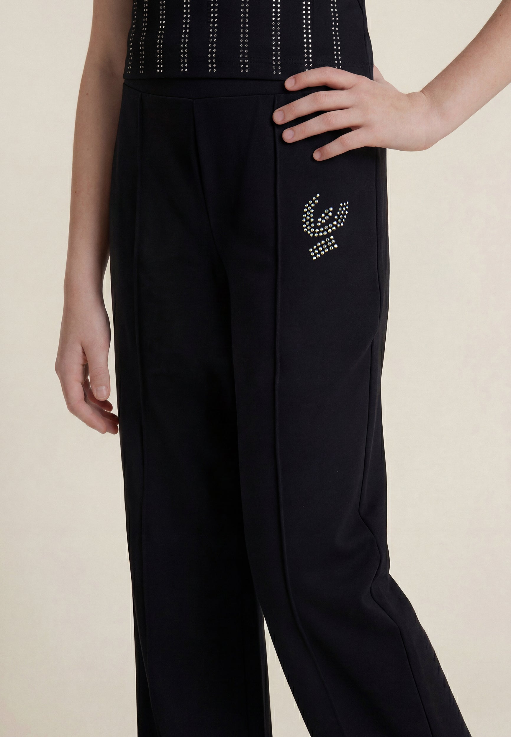 freddy-legging-flare-fille-logo-strass-taille-haute image 4