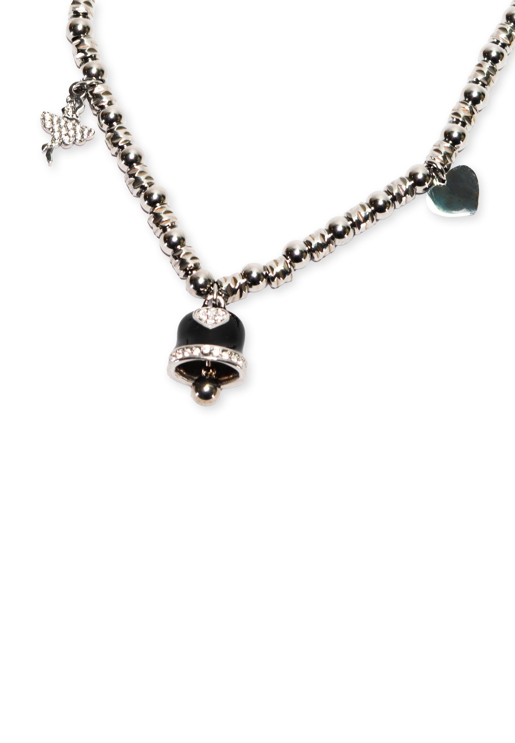 freddy-collier-acier-silver-perles-charms-noir-et-strass-316l image 4
