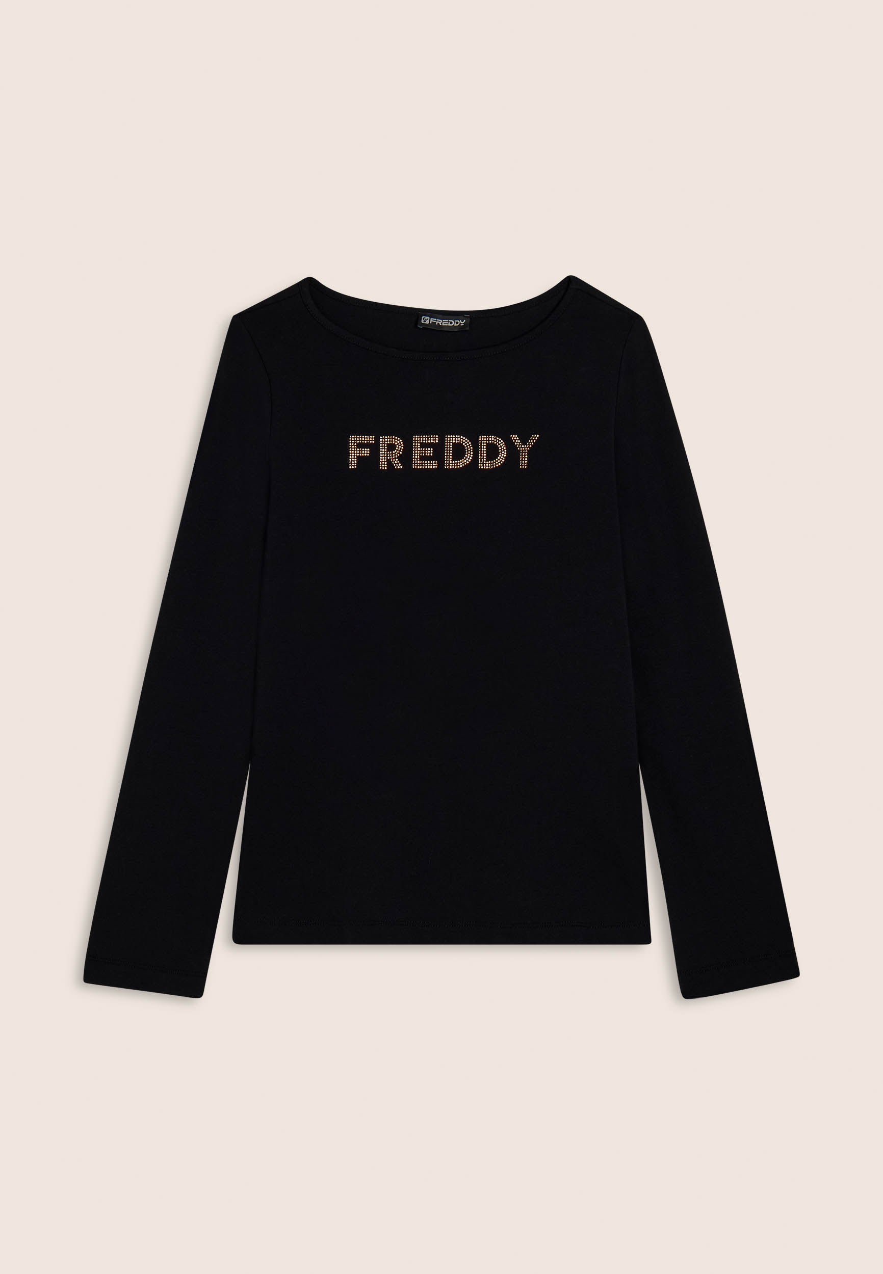 freddy-t-shirt-manches-longues-femme-jersey-logo-strass-dor-s image 4