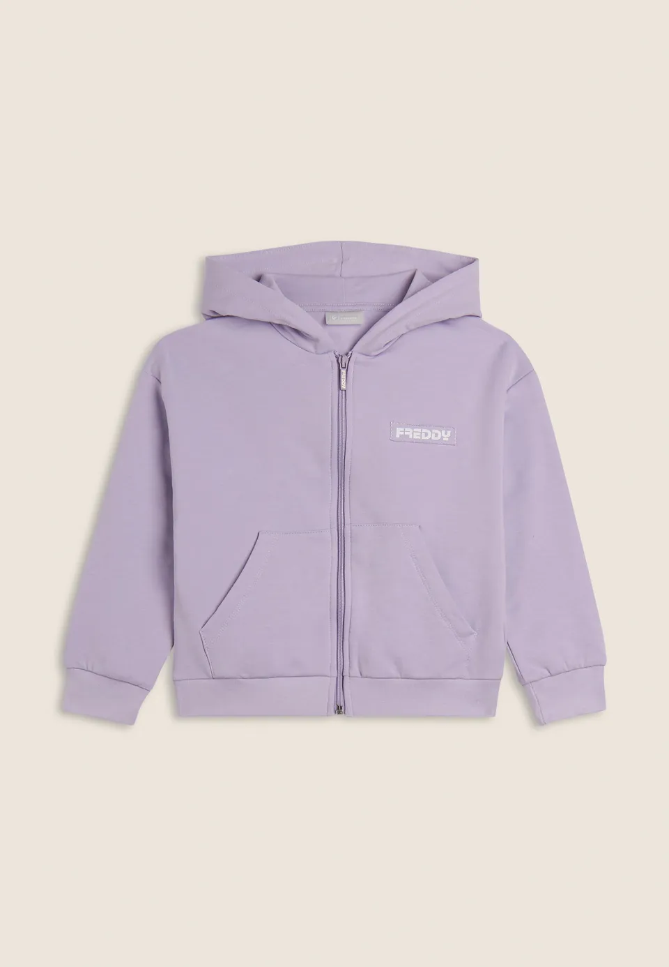 freddy-sweat-fille-full-zip-capuche-logo-coton-stretch image 1