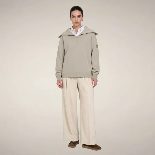save-the-duck-hinata-top-mezza-zip-femme-beige-rainy image 1