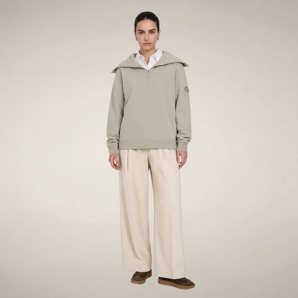 save-the-duck-hinata-top-mezza-zip-femme-beige-rainy image 1