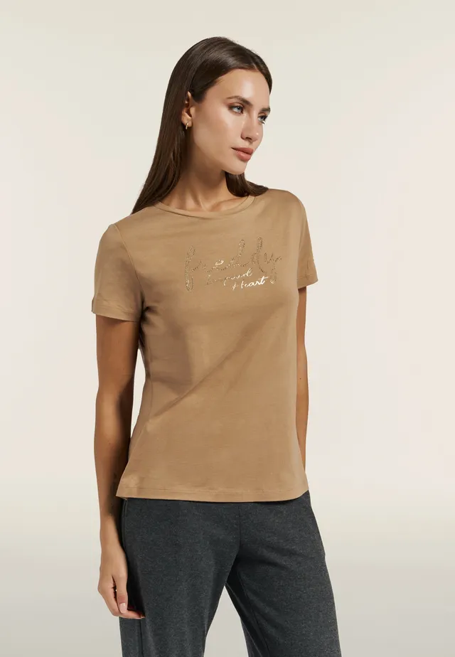 freddy-t-shirt-femme-col-rond-inspired-heart-dor-jersey-coton-et-modal image 1