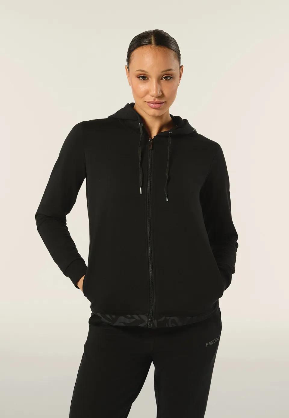 freddy-sweat-comfort-fit-zip-capuche-logo-fleuri image 1