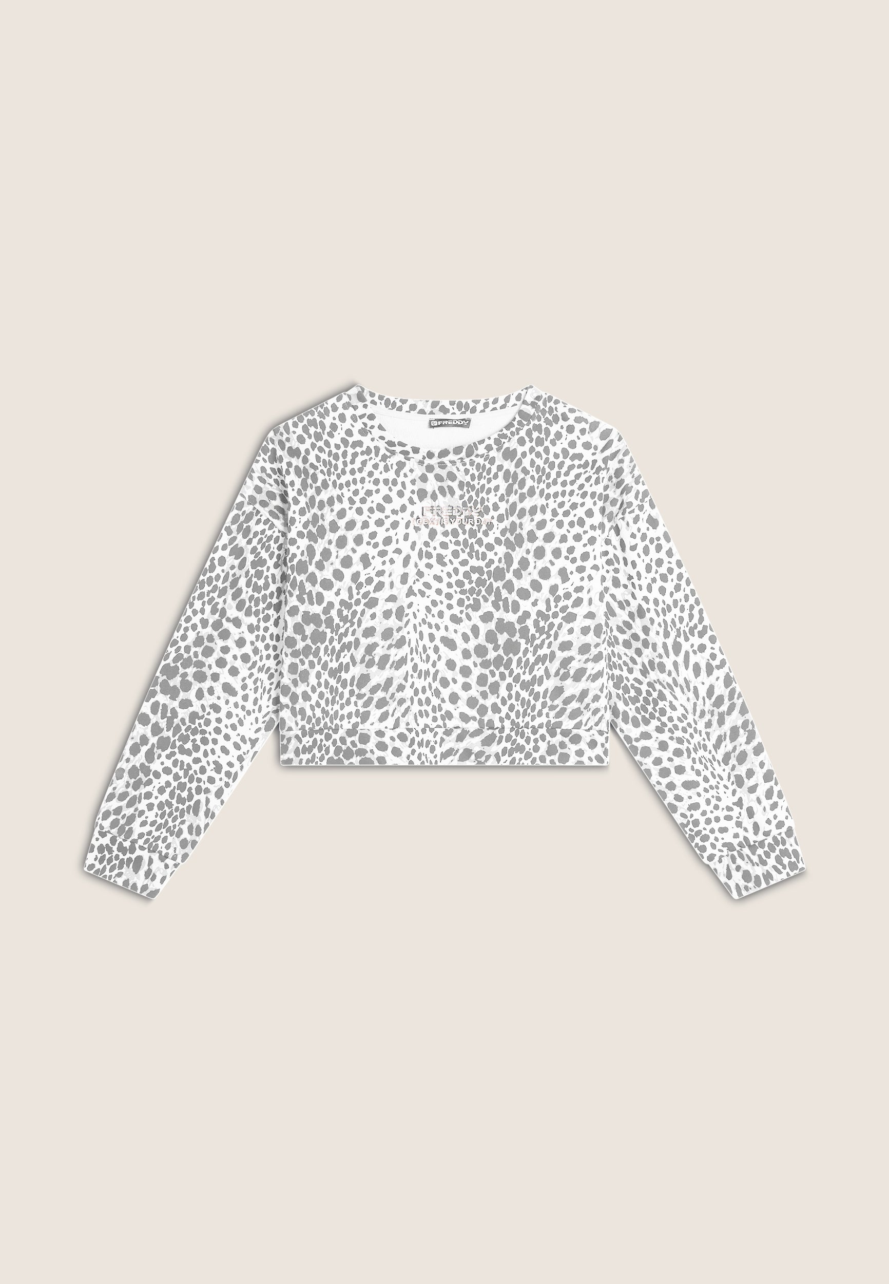 freddy-felpa-cropped-comfort-fit-animalier-sweat-french-terry-femme image 8