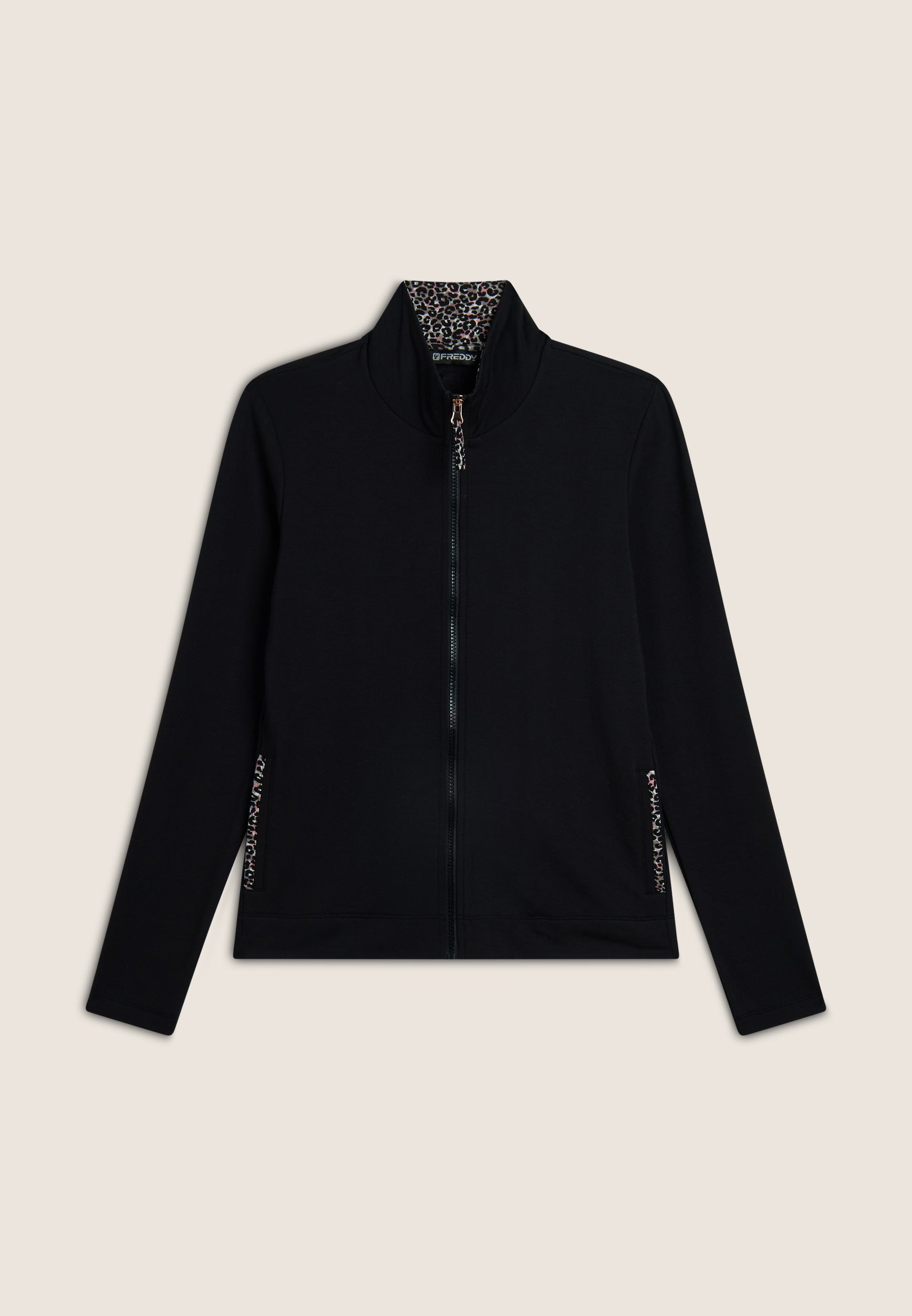 freddy-felpa-sweat-slim-fit-zip-col-haut-l-opard image 5