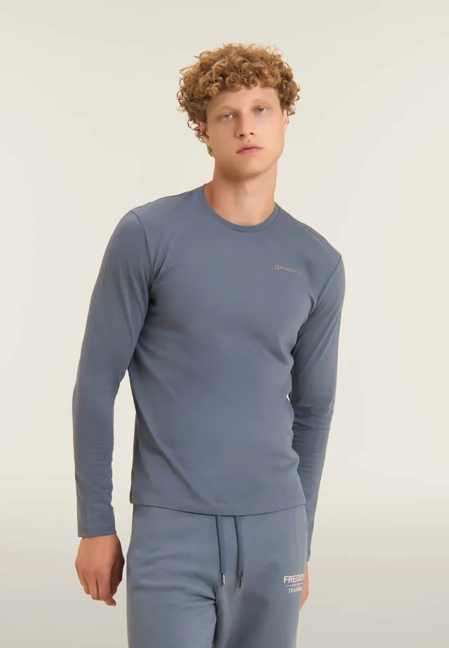 freddy-t-shirt-homme-manches-longues-coton-logo-c-ur image 1