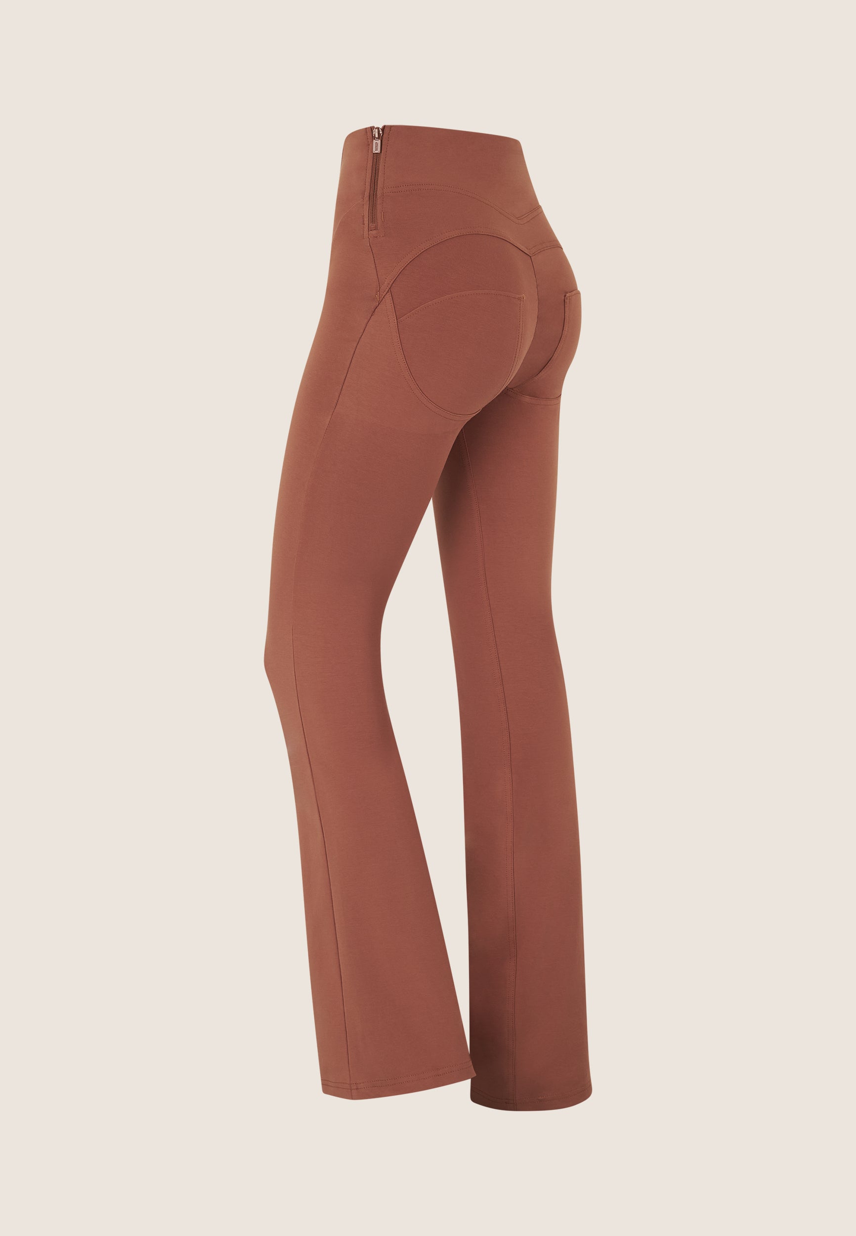 freddy-wr-up-pantalon-flare-taille-haute-coton-surpiq-res image 6