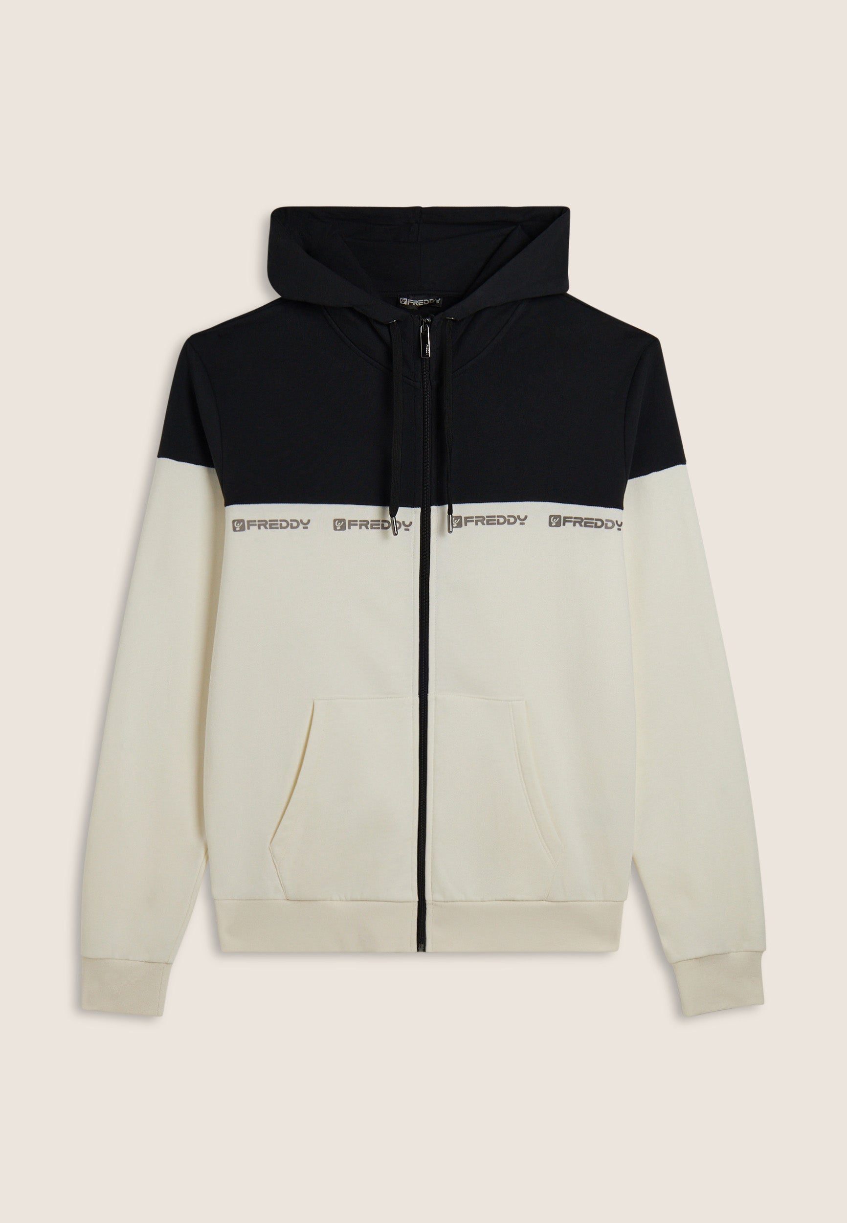 freddy-felpa-colour-block-sweat-capuche-full-zip-logo-imprim image 5