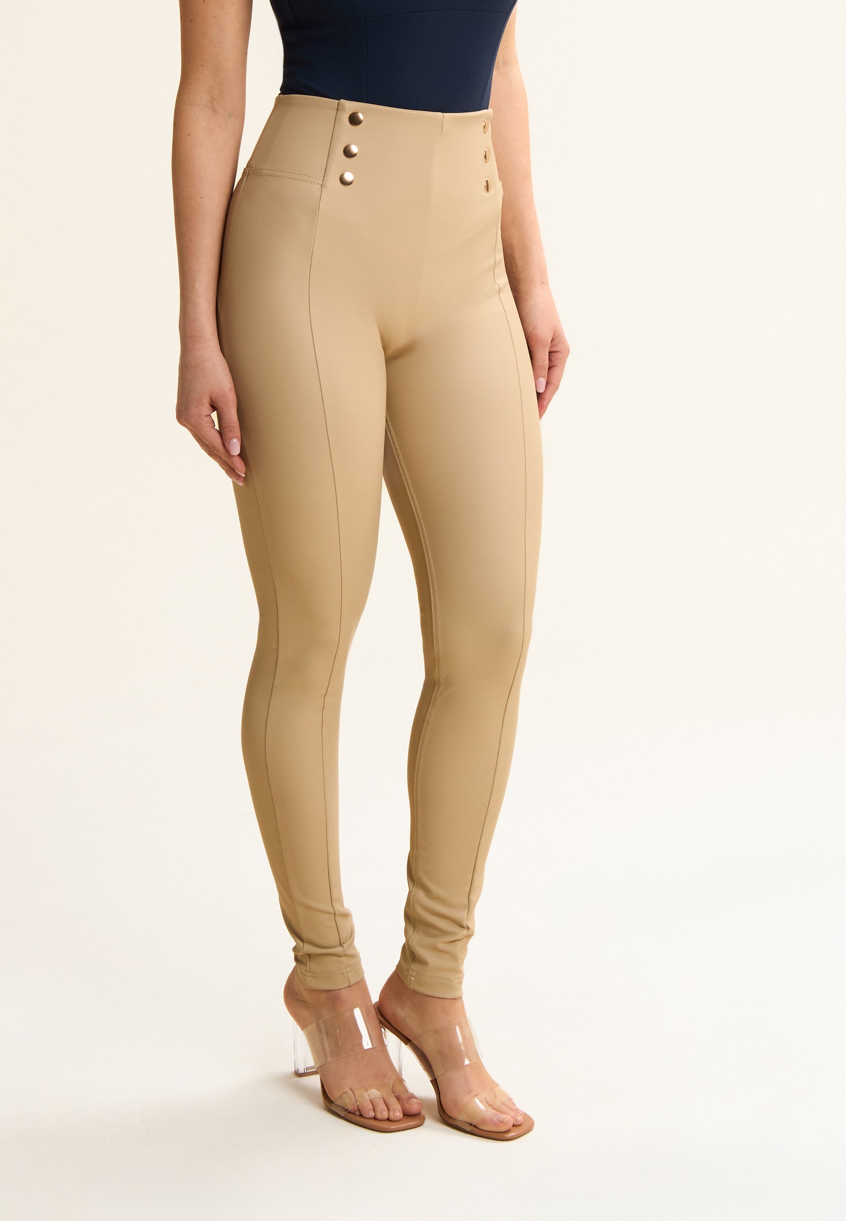 freddy-wr-up-pantalon-similpelle-taille-haute-boutons-dor-s image 1