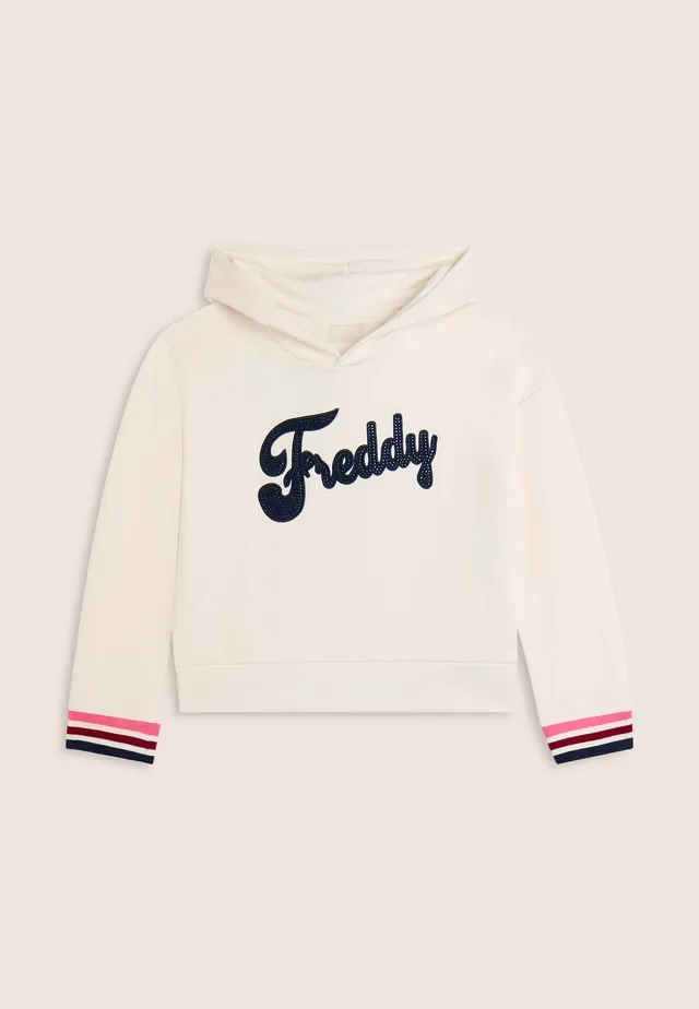 freddy-sweat-enfant-fille-capuche-logo-freddy-strass image 1