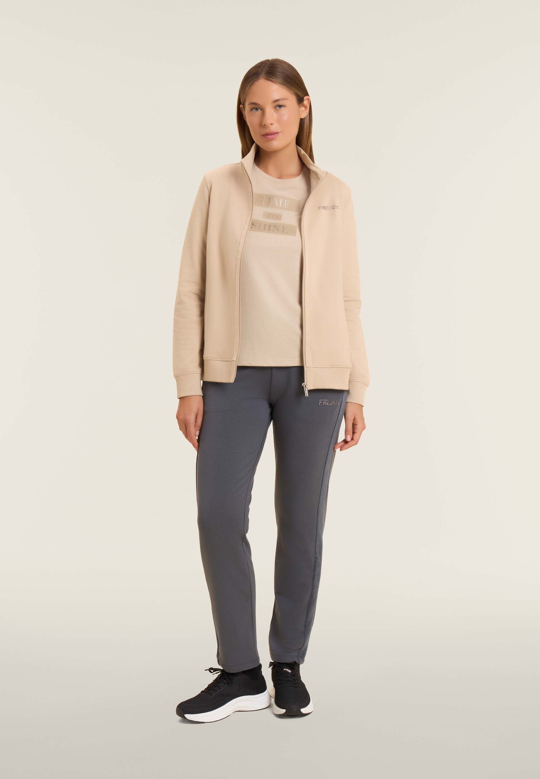 freddy-sweat-femme-full-zip-col-haut-logo-minimal image 2