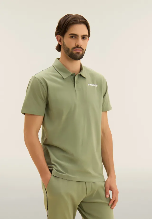 freddy-polo-homme-heavy-jersey-stretch-logo-manches-courtes image 1