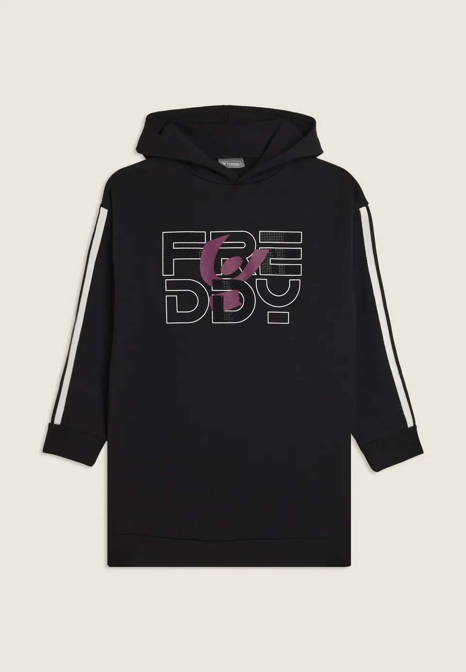 freddy-maxi-sweat-robe-junior-logo-strass-bandes-contrast-es image 1