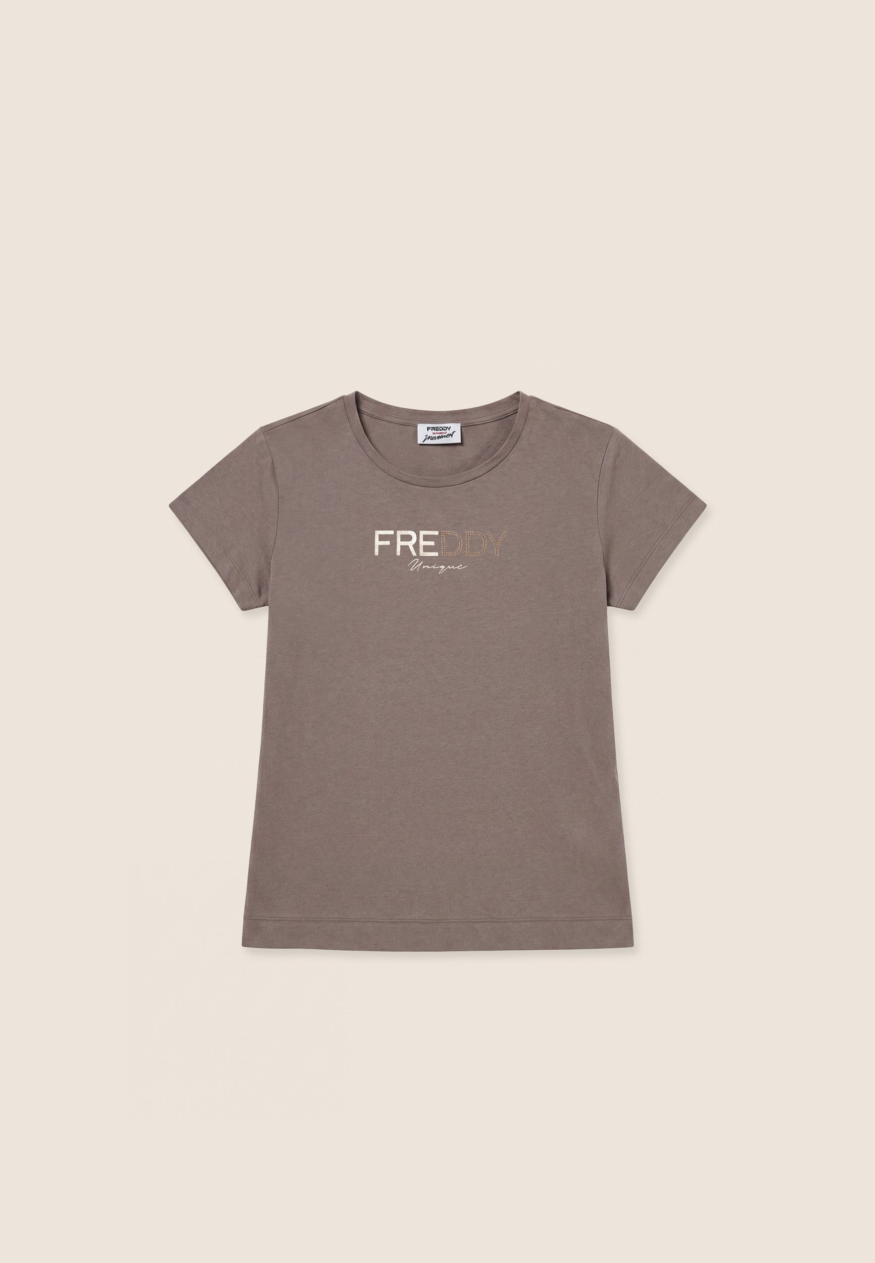 freddy-t-shirt-femme-regular-logo-maxi-or-et-clous-dor-s image 5