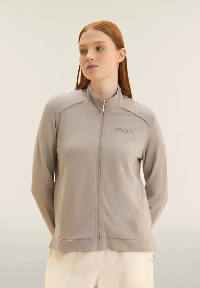 freddy-sweat-zipp-femme-bas-asym-trique-logo-strass image 1