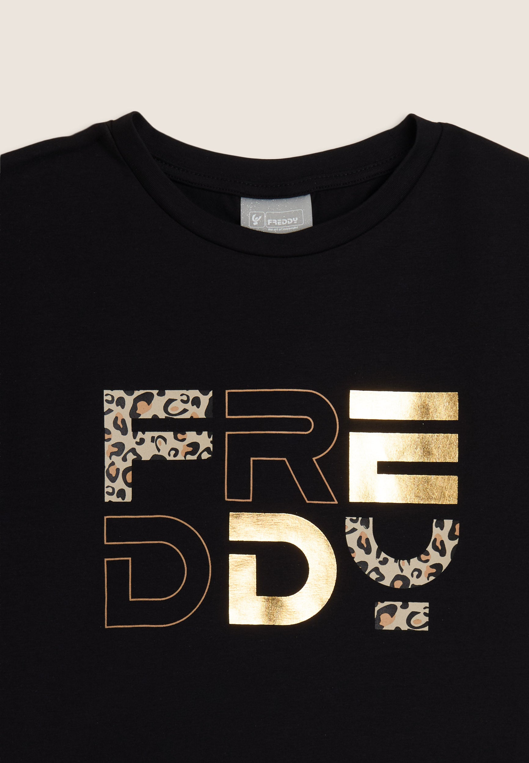 freddy-t-shirt-junior-manches-ailettes-logo-animalier-or image 3