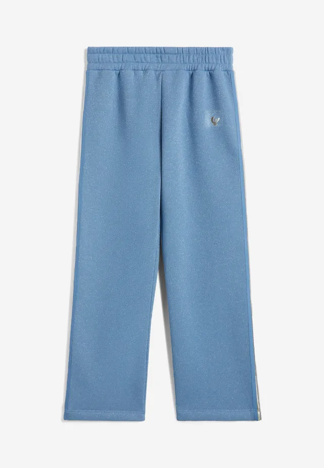 freddy-pantalon-fille-coton-lurex-jambe-droite-logo-argent image 1