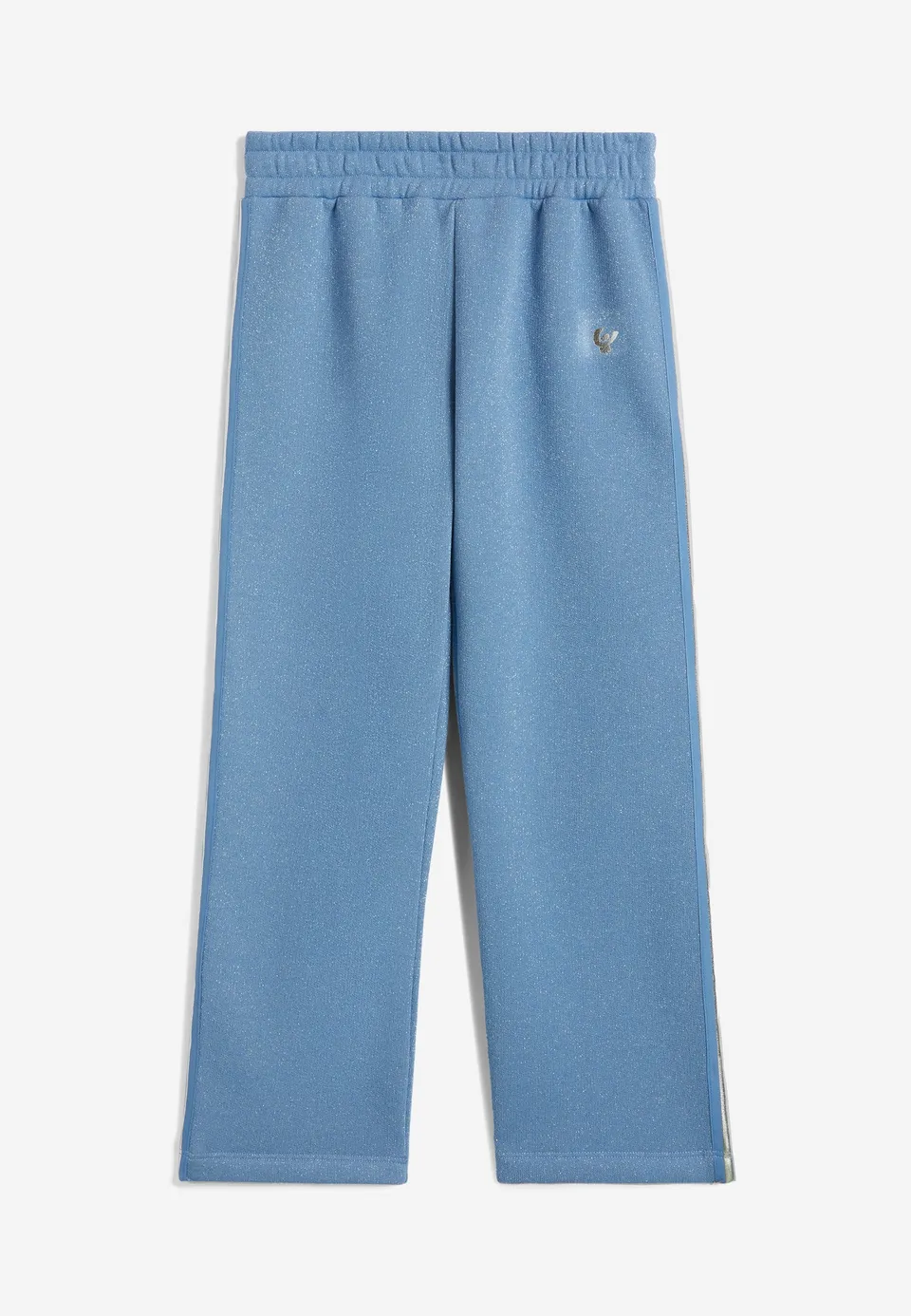 freddy-pantalon-fille-coton-lurex-jambe-droite-logo-argent image 1