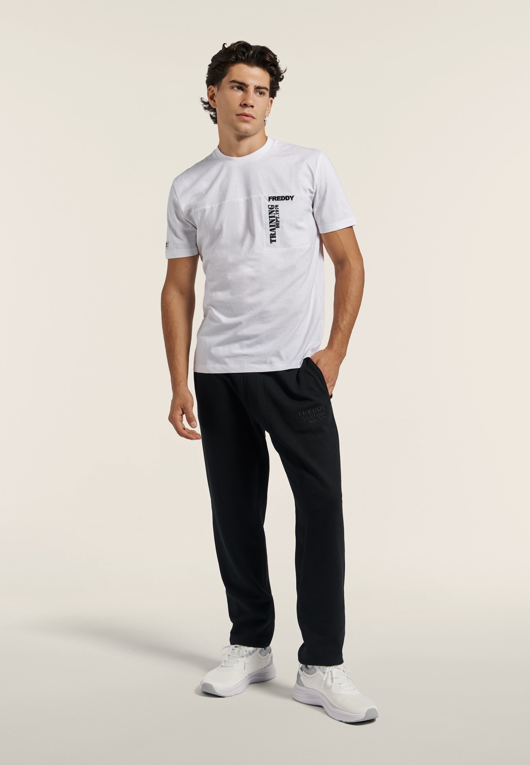 freddy-pantalon-sport-homme-jogging-regular-fit-en-molleton-poignets image 2