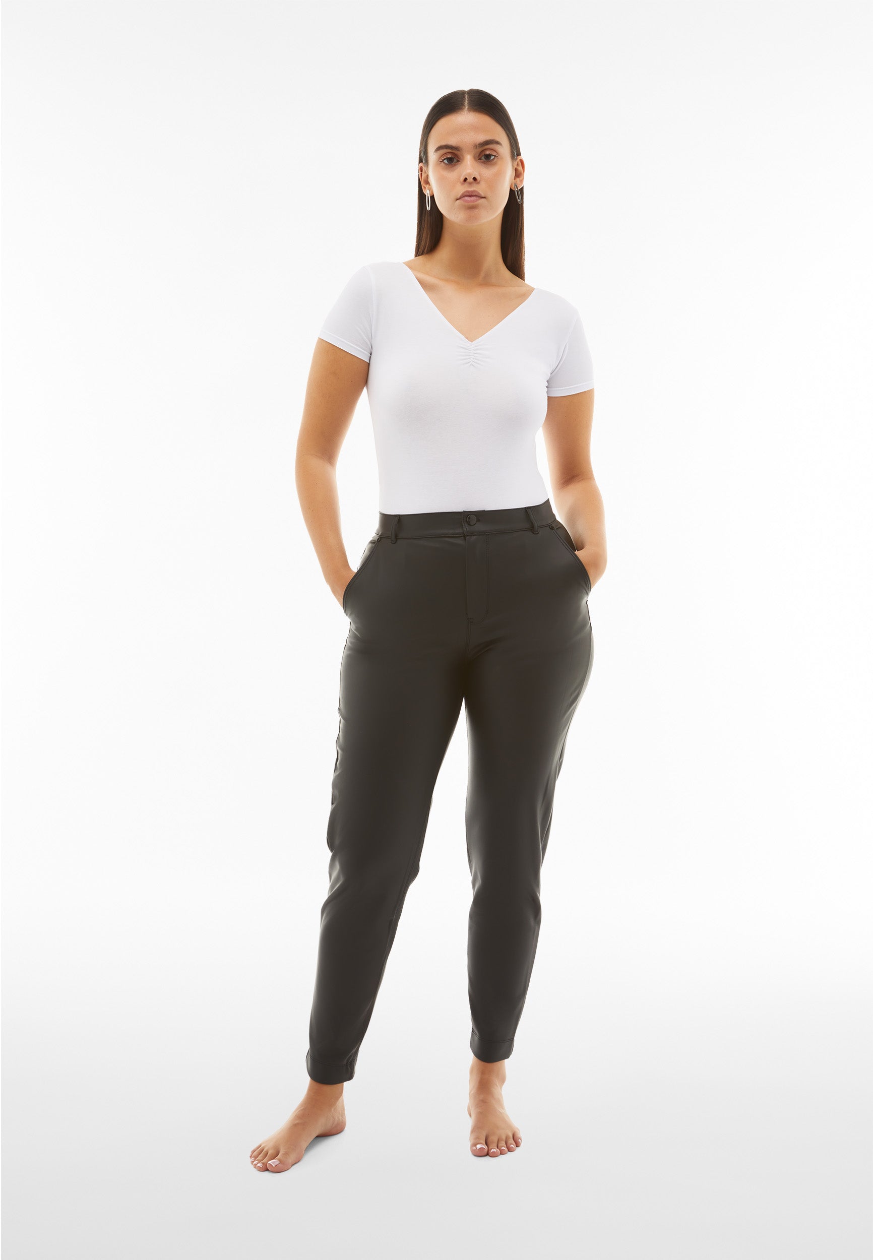 freddy-black-pantalon-coated-superskinny-taille-haute-effet-cuir image 2