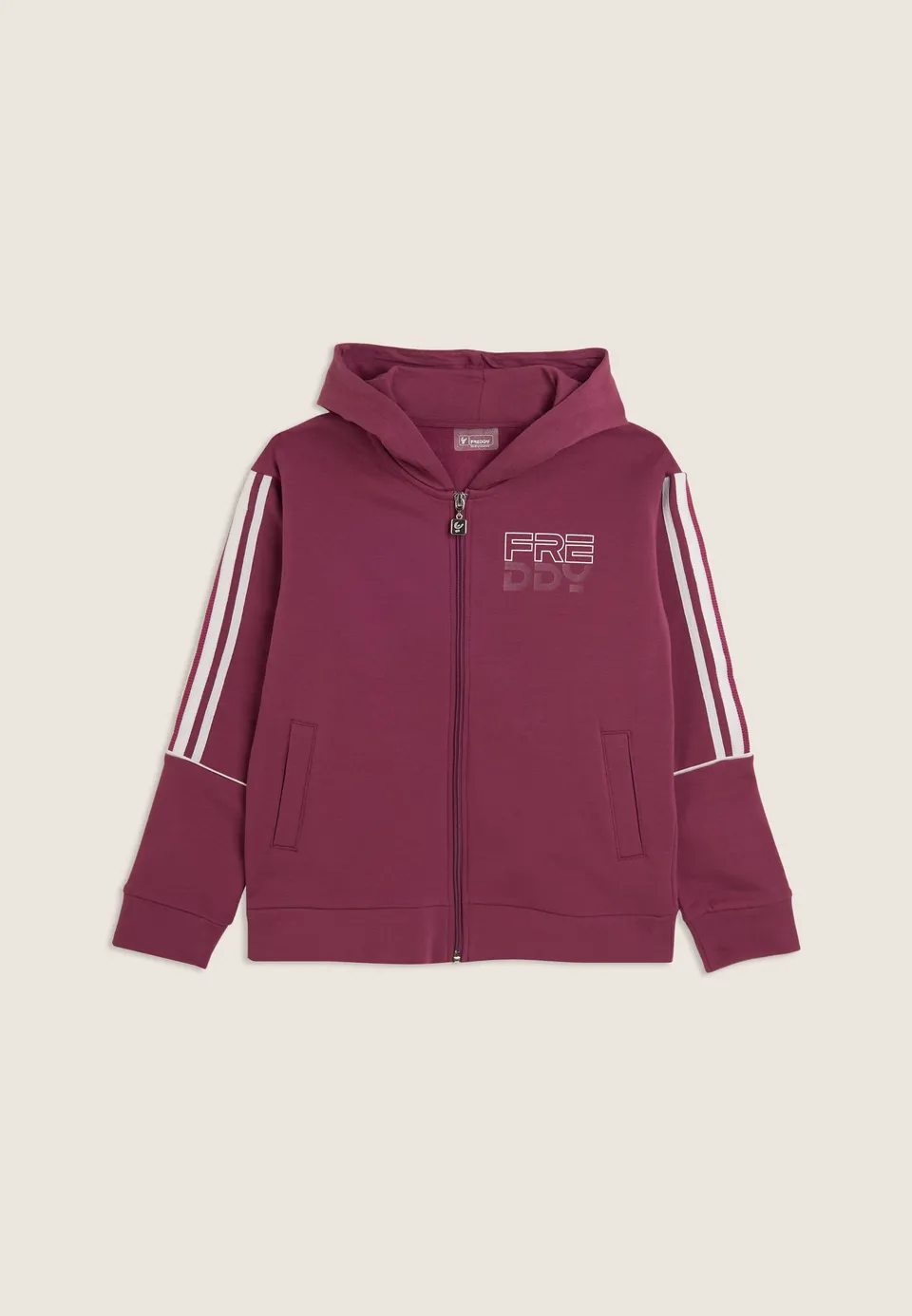 freddy-sweat-junior-oversize-zip-et-capuche-bandes-contraste image 1