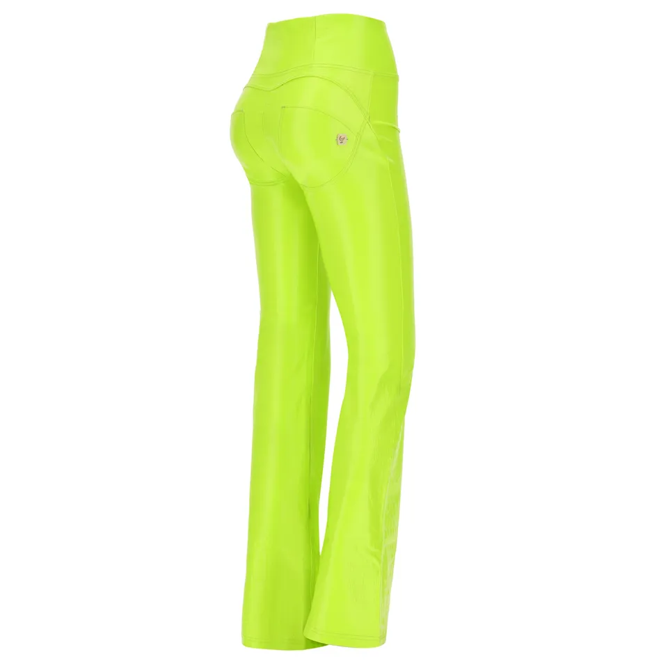 freddy-wr-up-pantalon-femme-simili-cuir-vegan-lime-effet-croco-patte image 1