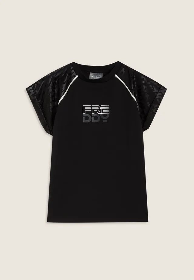 freddy-t-shirt-fille-manches-raglan-logo-brillant image 1