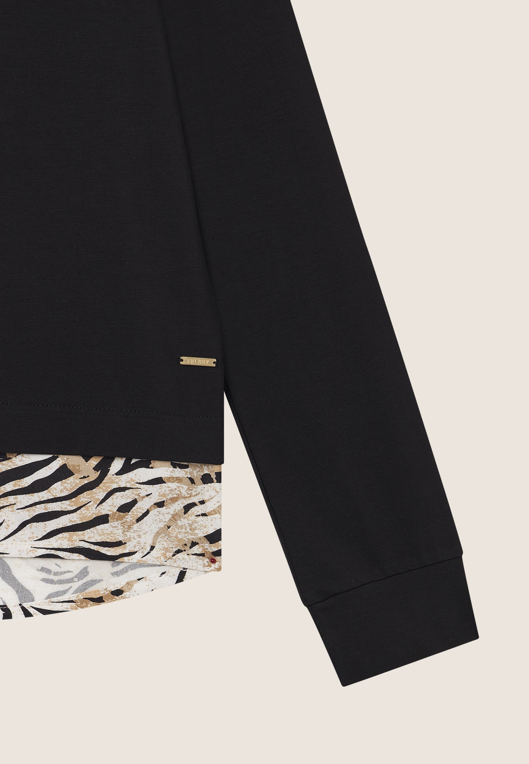 freddy-sweat-effet-chemise-animalier-dor-sweat-heavy-jersey-col-rond image 7