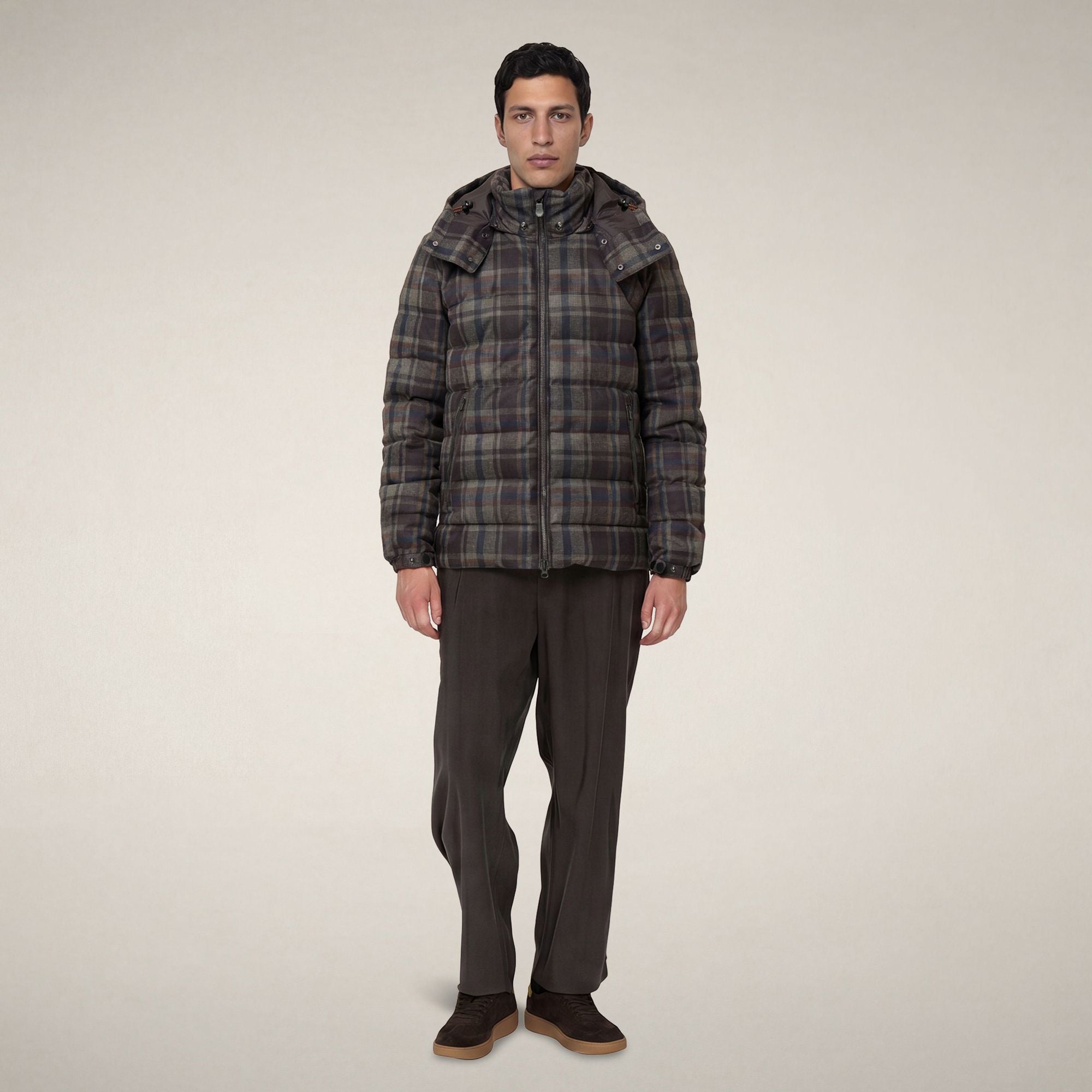 save-the-duck-gibson-doudoune-homme-carreaux-marron image 1