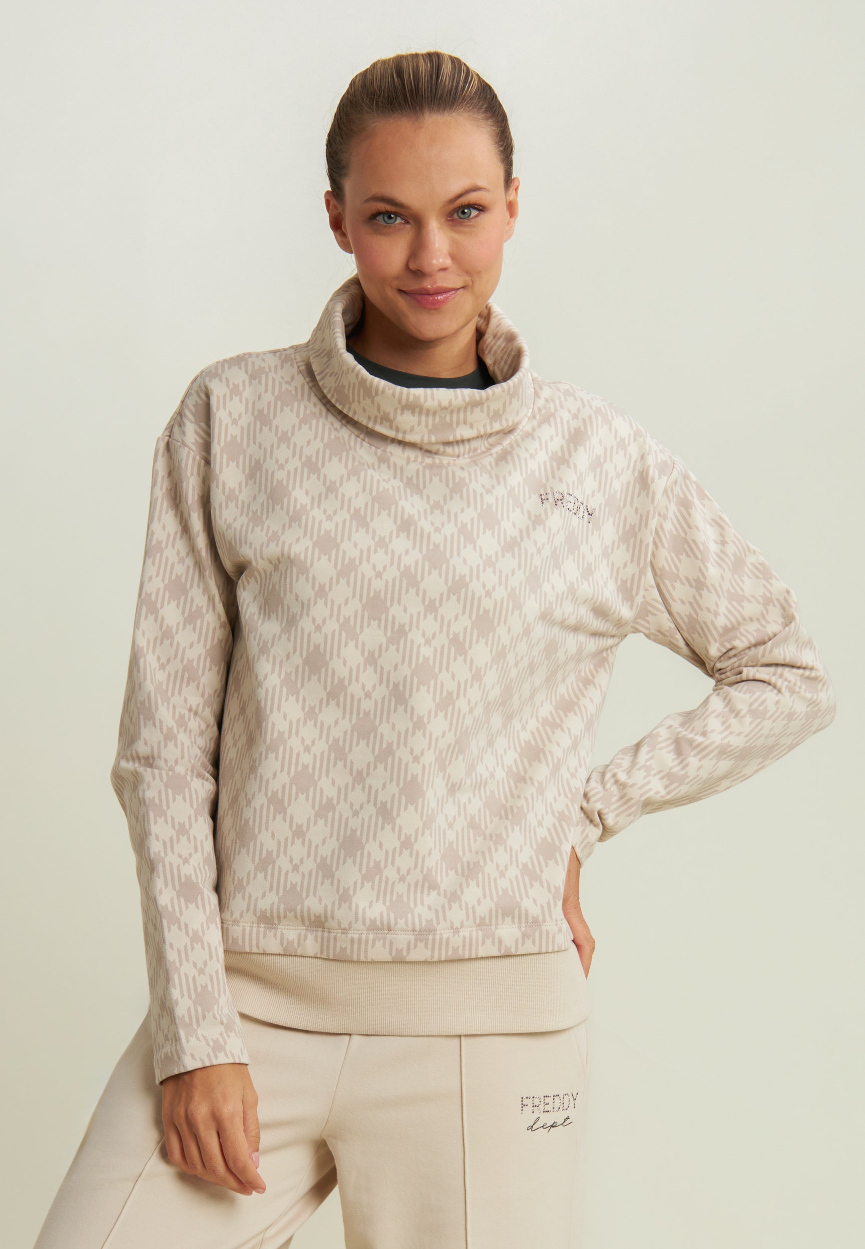 freddy-felpa-comfort-fit-imprim-all-over-col-haut-sans-poches image 1