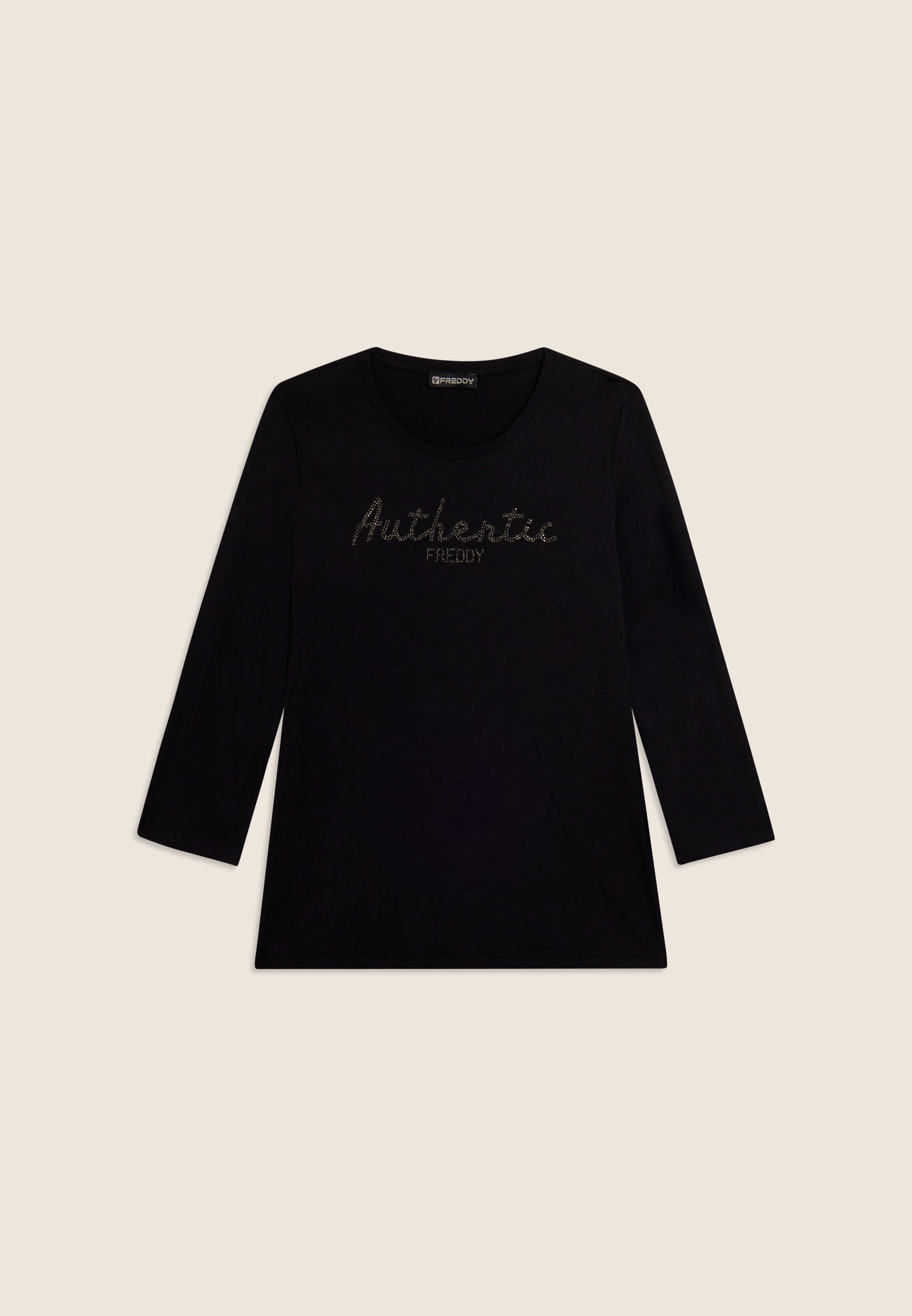 t-shirt-femme-freddy-authentic-manches-3-4-strass-modal image 6