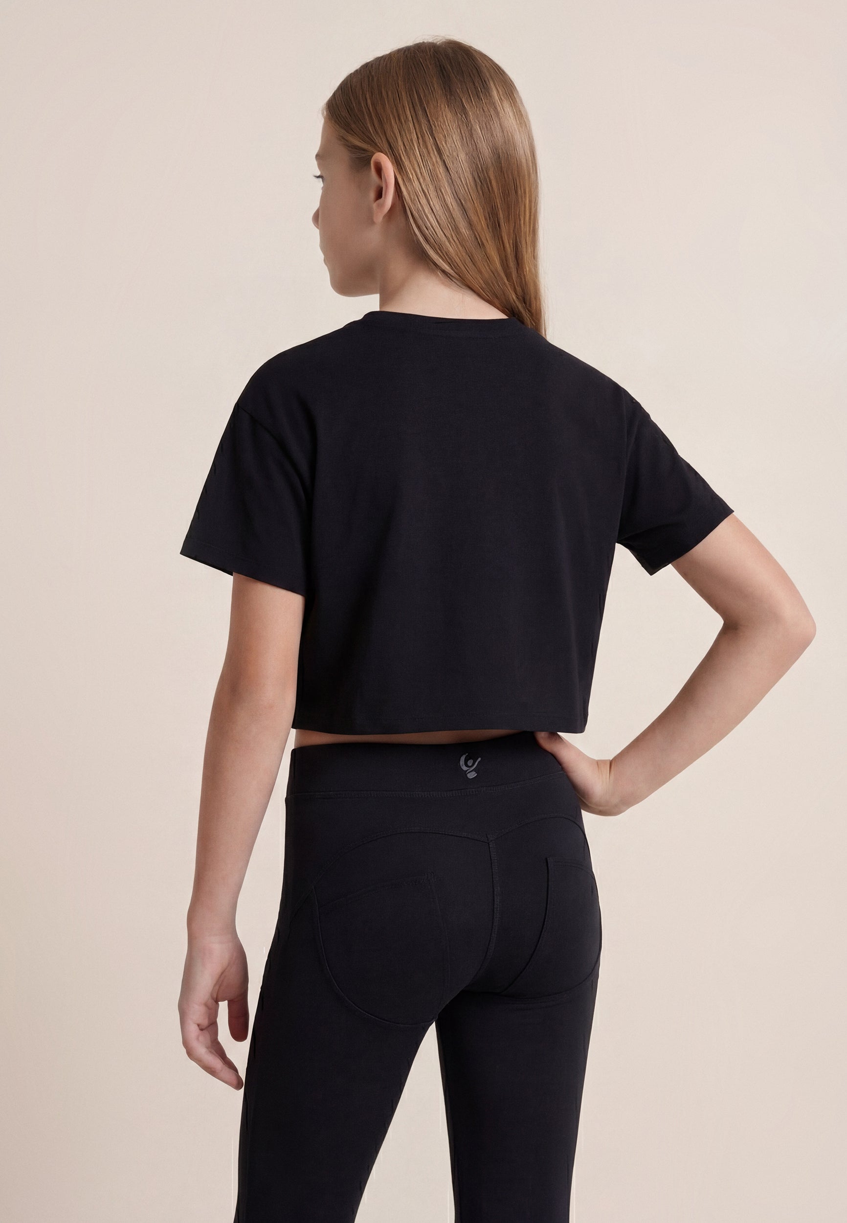 t-shirt-cropped-fille-freddy-logo-brod-manches-courtes image 3