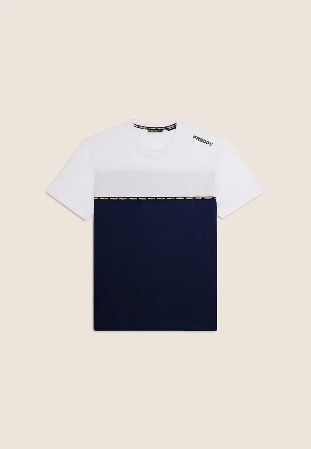 freddy-t-shirt-femme-color-block-coton-logo image 1