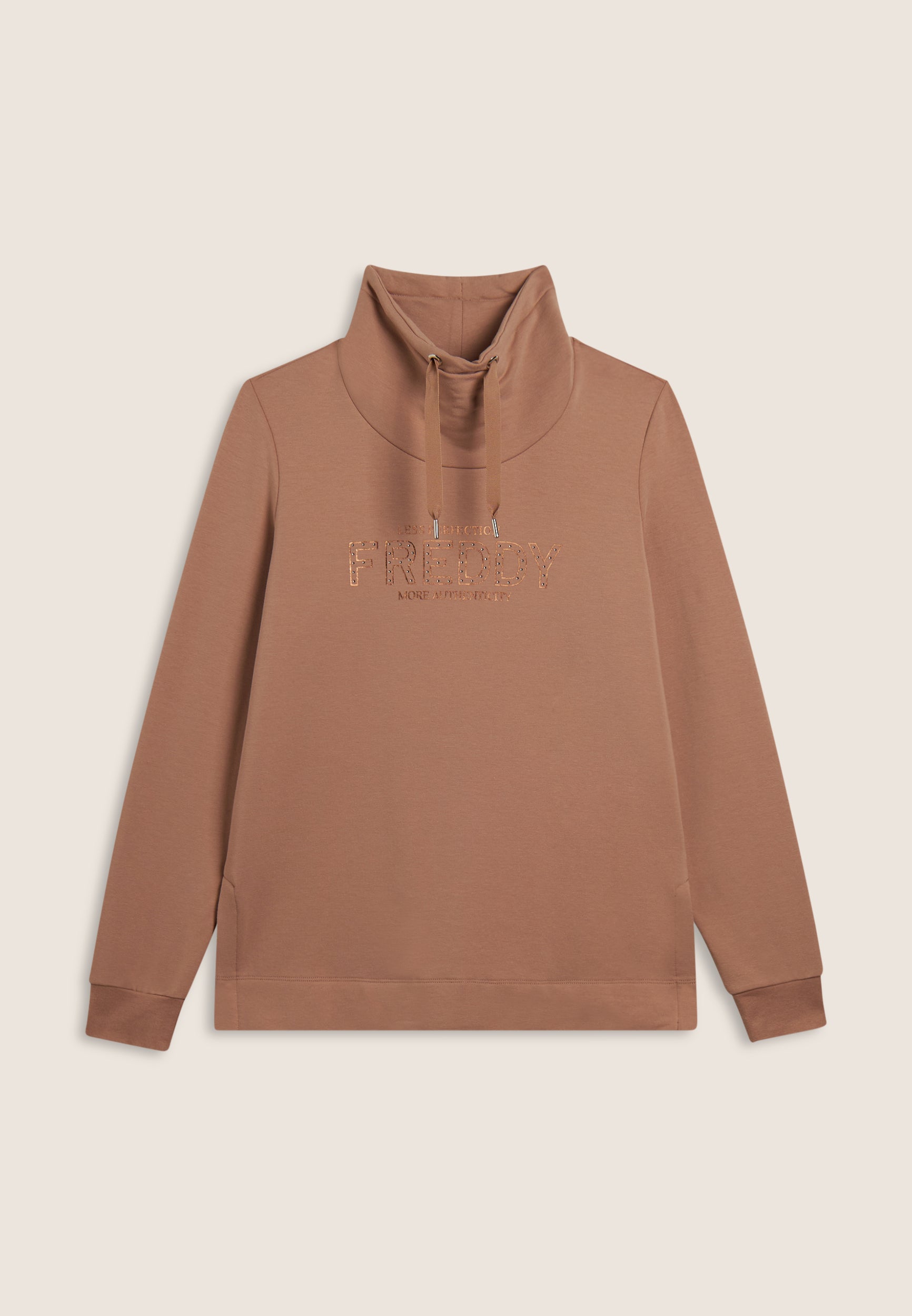 freddy-sweat-femme-modal-col-haut-fentes-logo-strass image 5