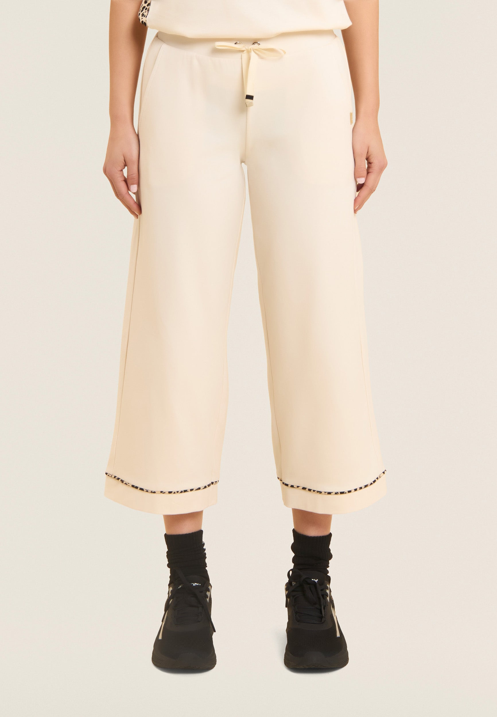 freddy-pantalon-cropped-wide-leg-jersey-coton-insert-animalier image 1