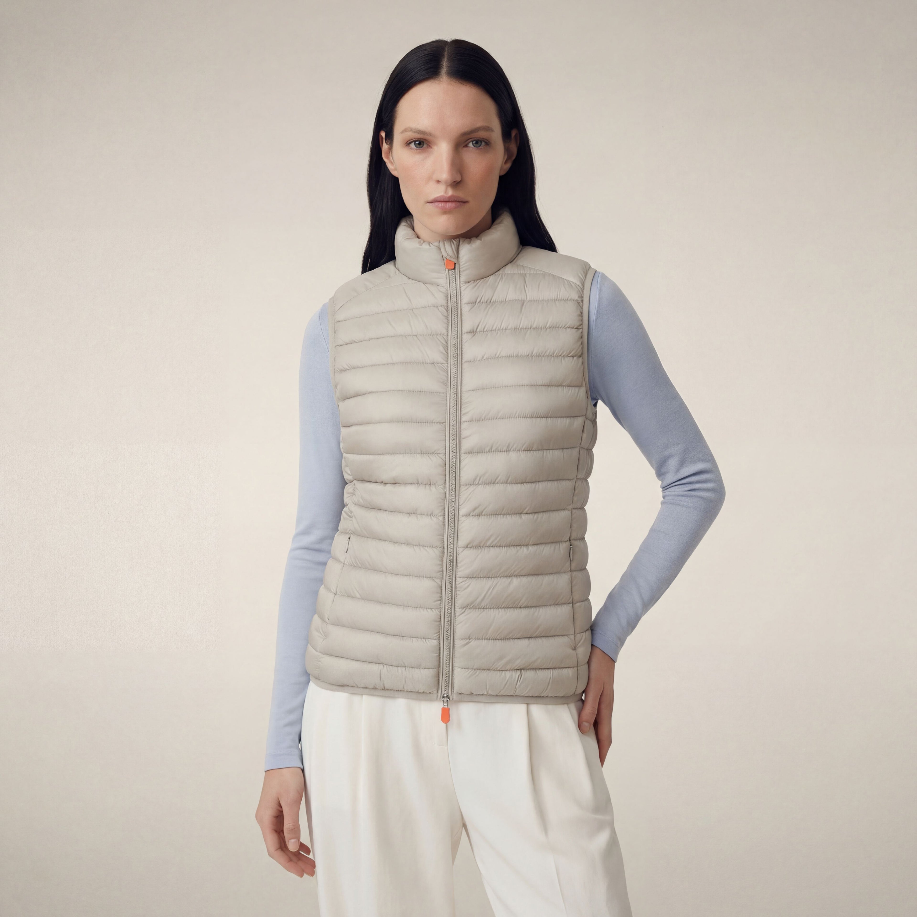 save-the-duck-charlotte-gilet-femme-beige-clair image 5