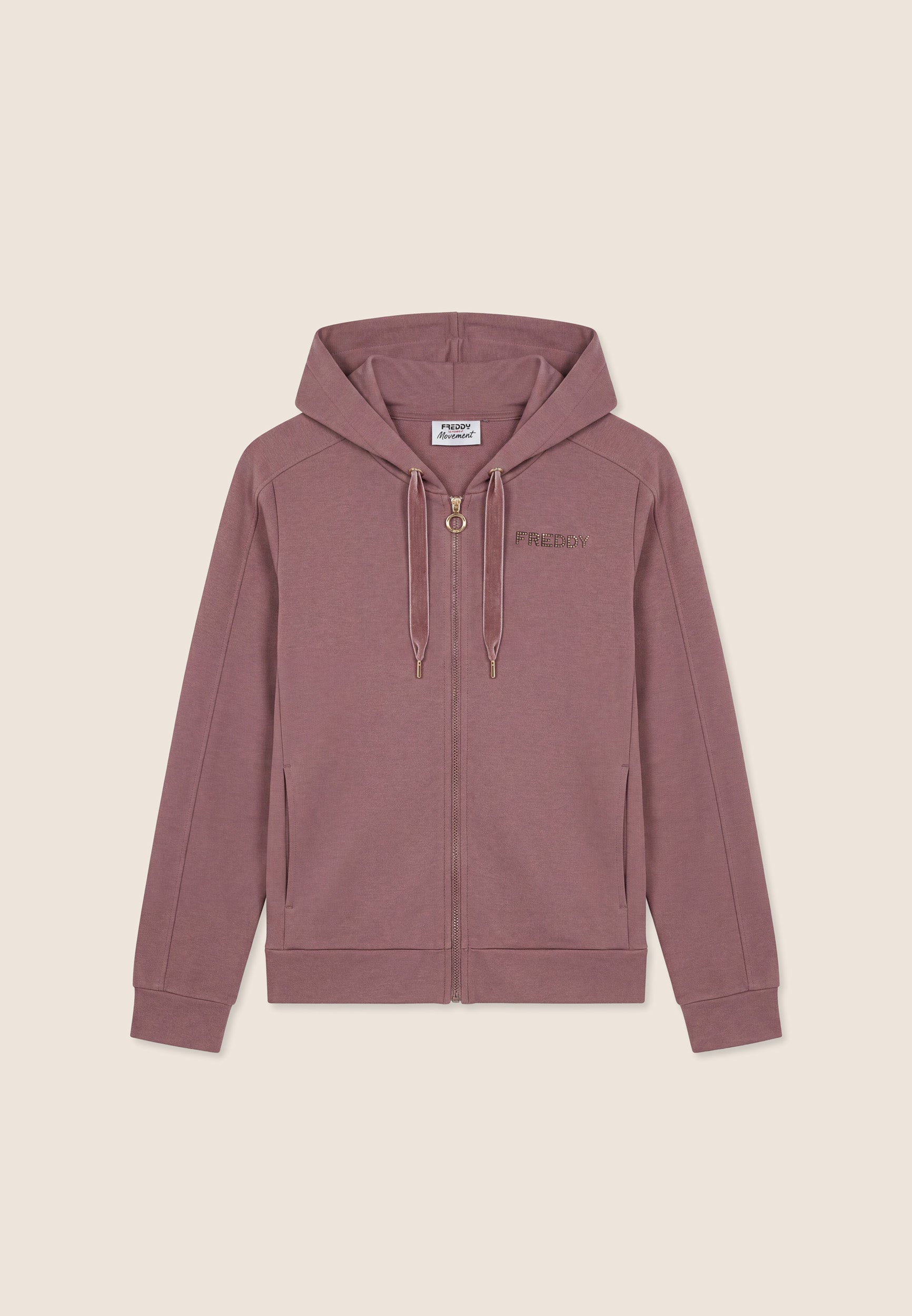 freddy-sweat-femme-regular-capuche-zip-fond-asym-trique-clous image 1