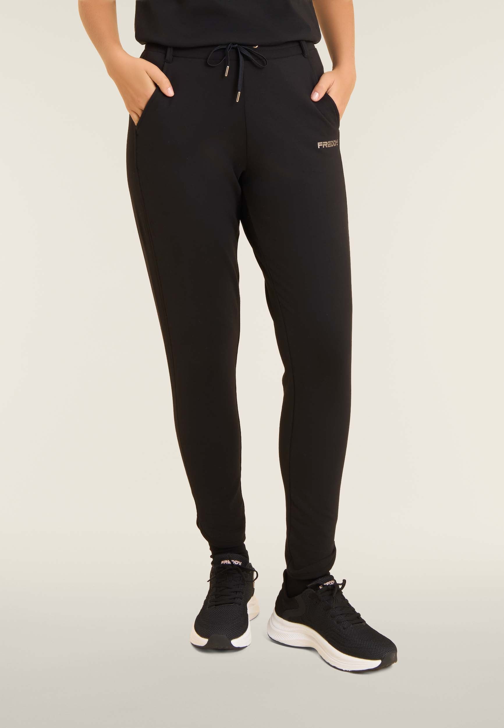 freddy-pantalon-femme-slim-molleton-fentes-lat-rales image 1