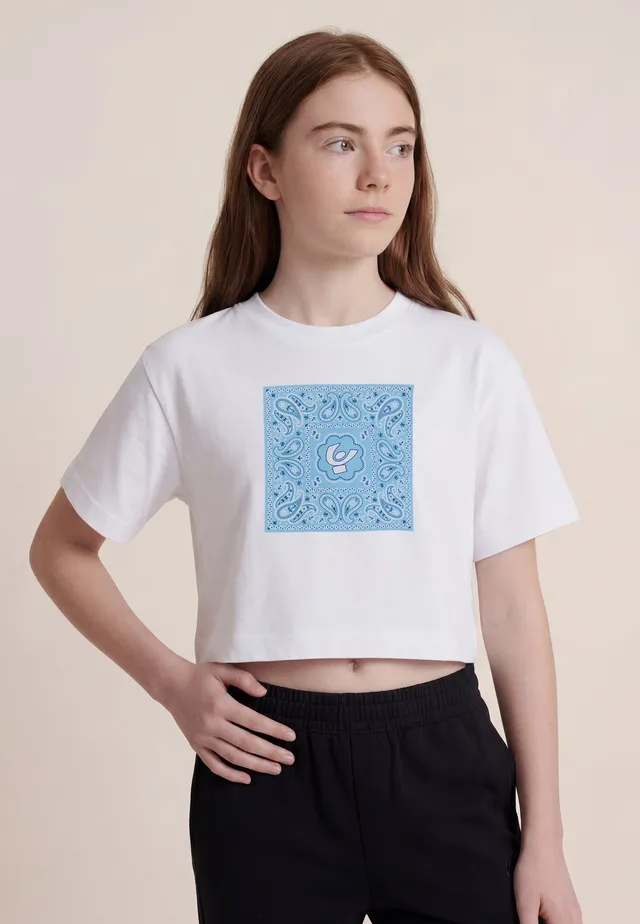 freddy-t-shirt-cropped-paisley-t-shirt-fille-manches-courtes-coton image 1