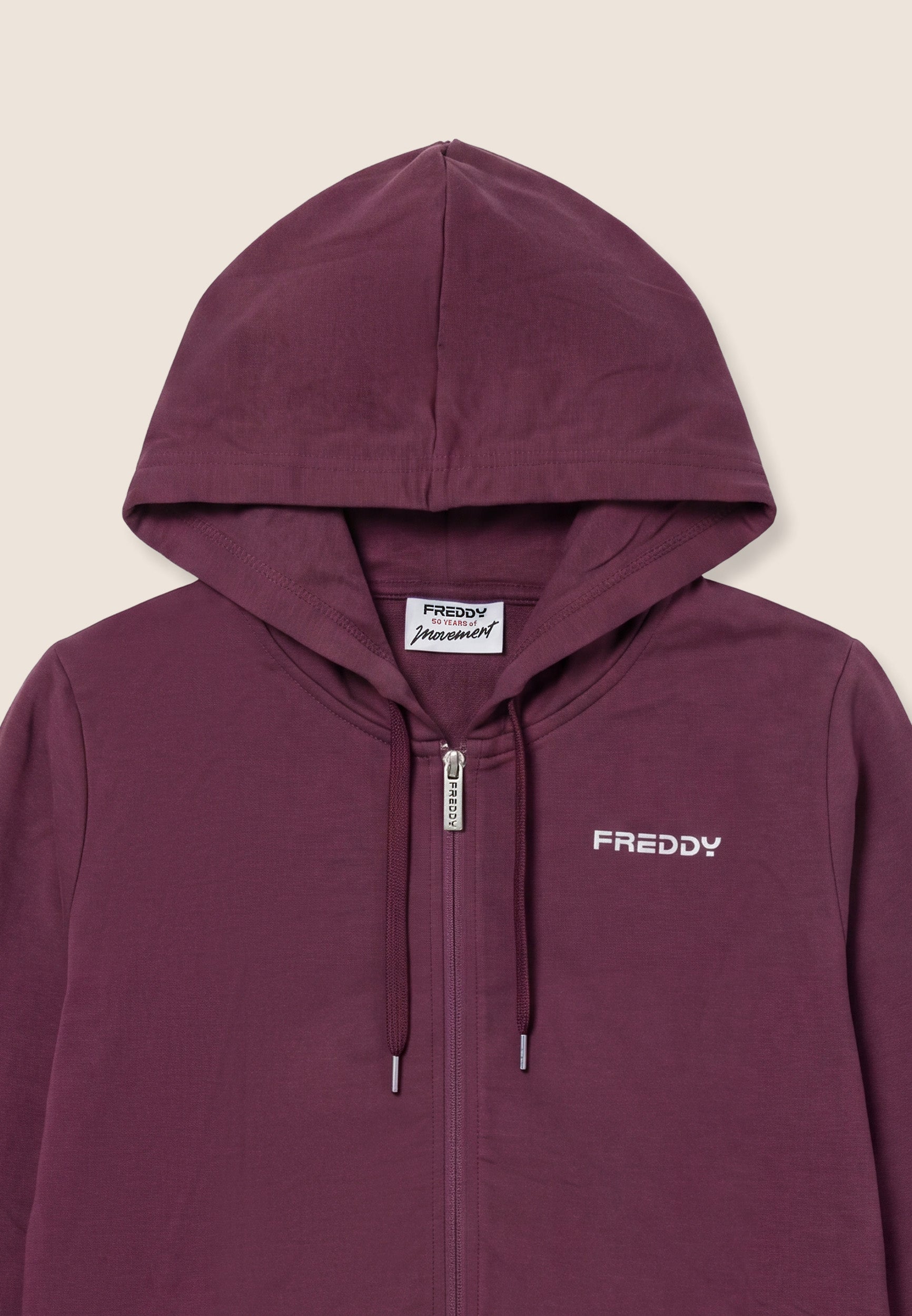 freddy-sweat-zip-capuche-lastiques-logot-s-sweat-garzato-soie-femme image 3