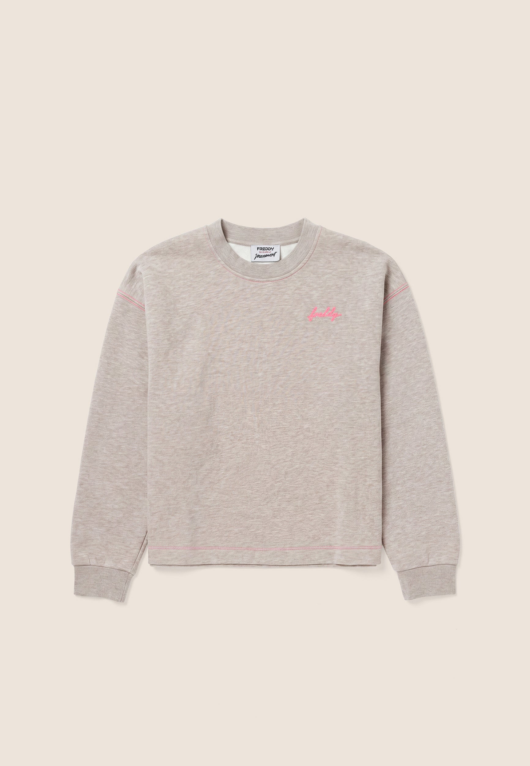 freddy-felpa-sweat-femme-col-rond-comfort-m-lange-d-tails-fluo image 4