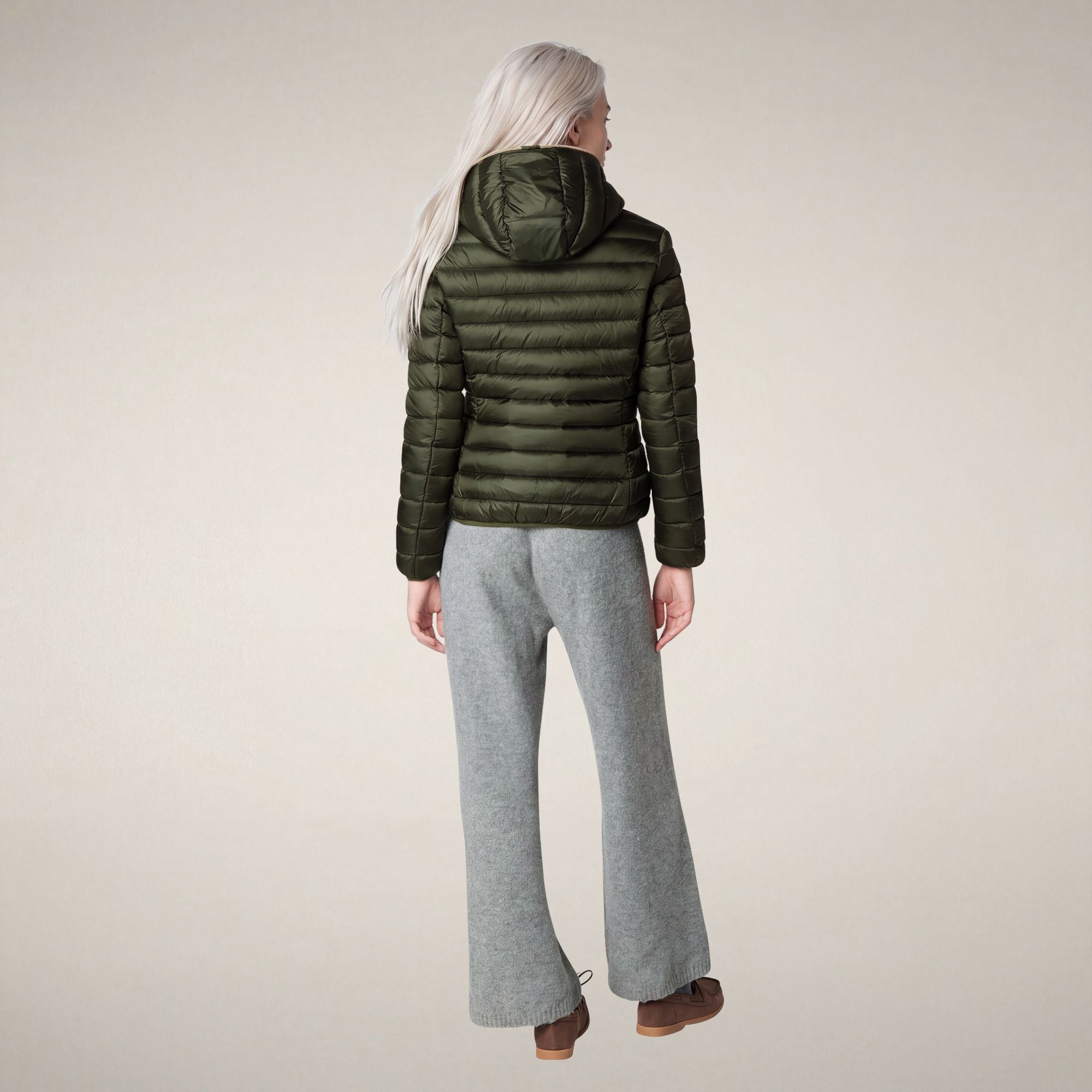 save-the-duck-alexis-doudoune-femme-capuche-vert-bosco image 2